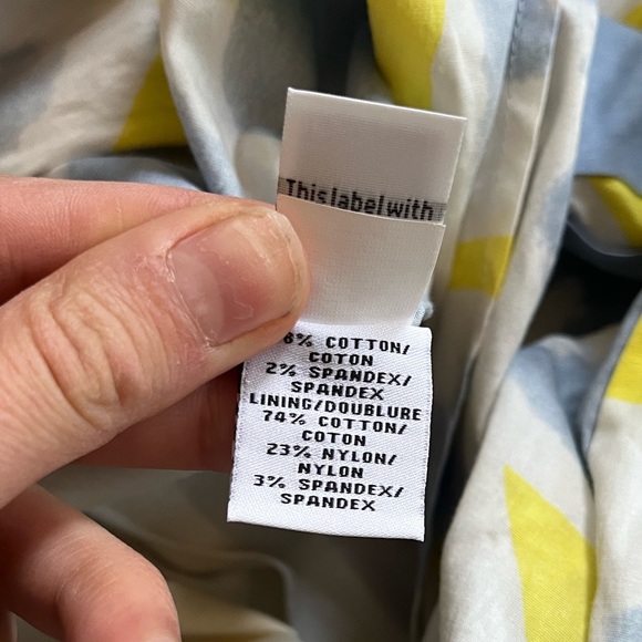 DIANE VON FURSTENBURG BLUE YELLOW AND WHITE WATERCOLOR COTTON WRAP DRESS SIZE 2 - Picture 8 of 10